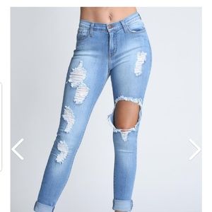 Vibrant high waist jeans